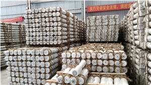 White Marble Round Handrail Railing Balcony Baluster