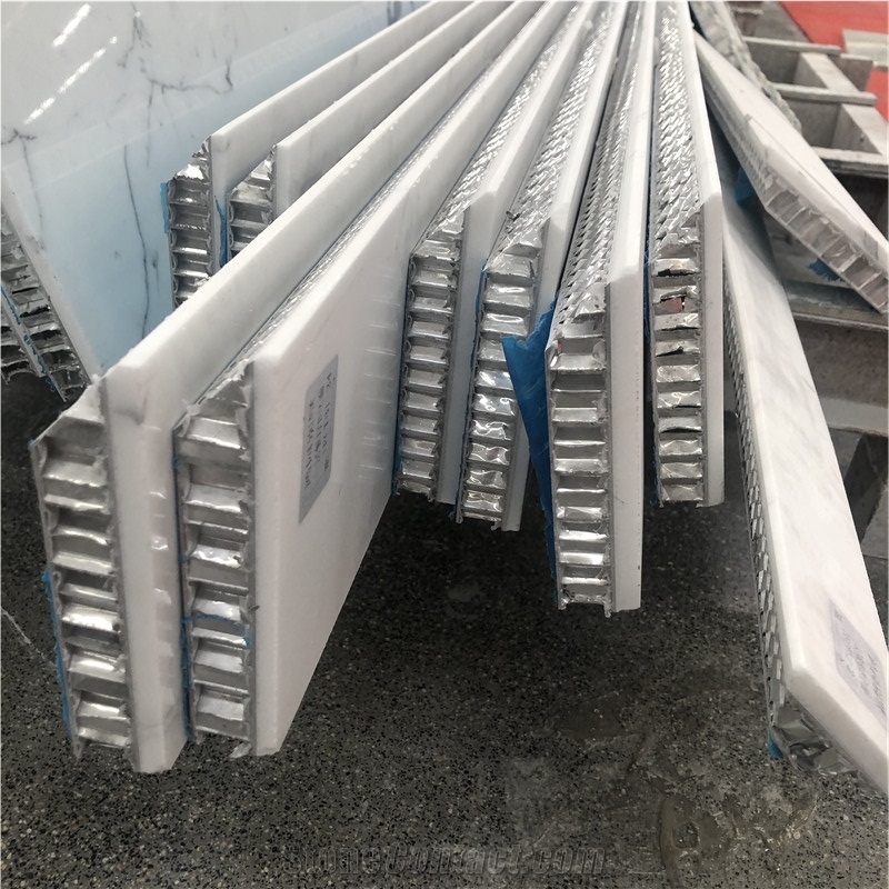 Aluminium Honeycomb Calacatta White Laminated Marble