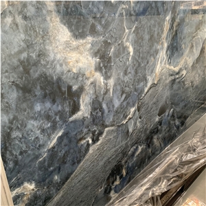 Artificial Stone Porcelain Slab Blue Sintered Stone For Wall