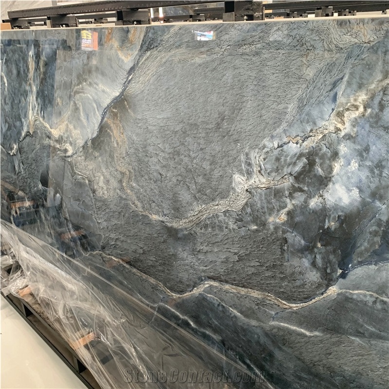 Artificial Stone Porcelain Slab Blue Sintered Stone For Wall