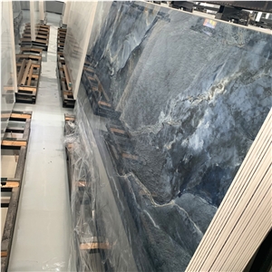 Artificial Stone Porcelain Slab Blue Sintered Stone For Wall