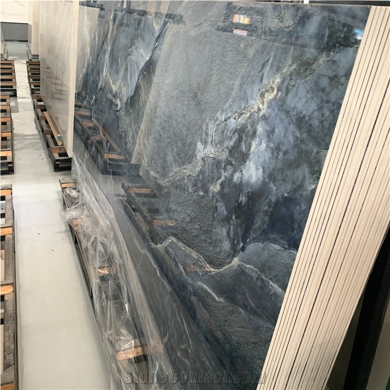 Artificial Stone Porcelain Slab Blue Sintered Stone For Wall