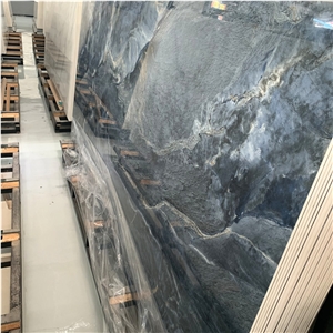 Artificial Stone Porcelain Slab Blue Sintered Stone For Wall