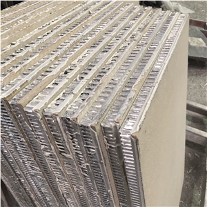 Beige Limestone Wall Cladding Panels, Honeycomb Stone Panel,Honeycomb Backed Stone Slab Composite Honeycomb