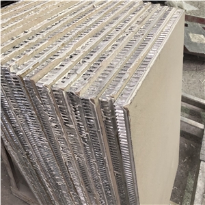 Beige Limestone Wall Cladding Panels, Honeycomb Stone Panel,Honeycomb Backed Stone Slab Composite Honeycomb