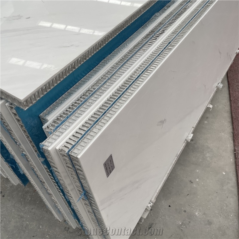 Calacatta White Marble Honeycomb Panels Groove Face