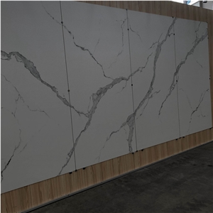 Italian White Gold Vein Marble Looks Sintered Stone Slabs, Tiles