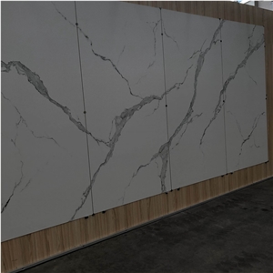 Italian White Gold Vein Marble Looks Sintered Stone Slabs, Tiles