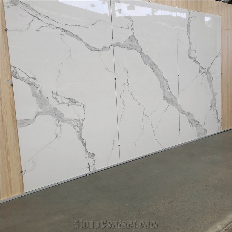 Italian White Gold Vein Marble Looks Sintered Stone Slabs, Tiles