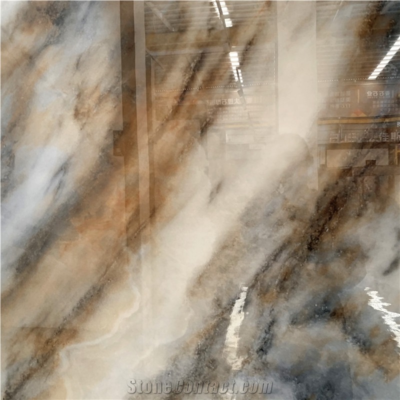 Luxury Stone Yellow Sintered Stone Slabs For Background Wall