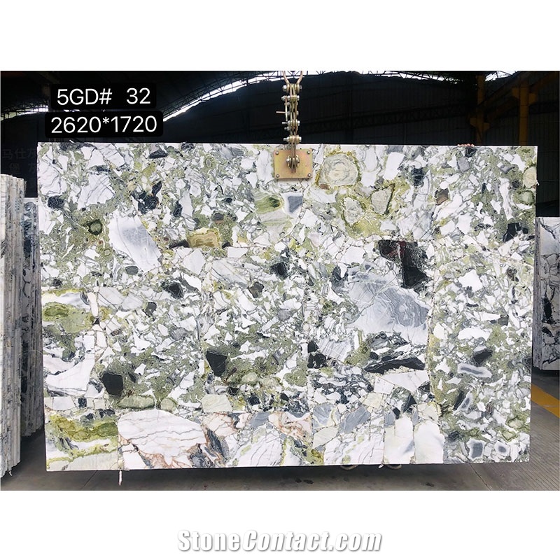 China Primavera Lux Beauty Calacatta Verde Colorful Marble