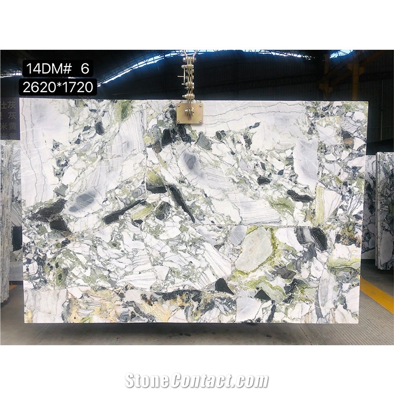 China Primavera Lux Beauty Calacatta Verde Colorful Marble