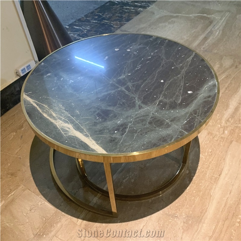 Custom Design Hotel Furniture Green Marble Coffice Tables