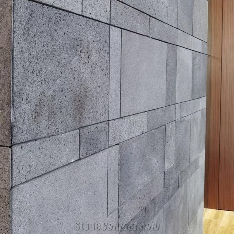 Exterior Wall Cladding Black Lava Stone Clading Basalt