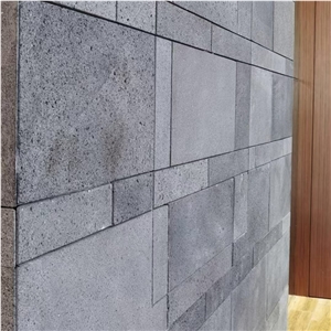 Exterior Wall Cladding Black Lava Stone Clading Basalt