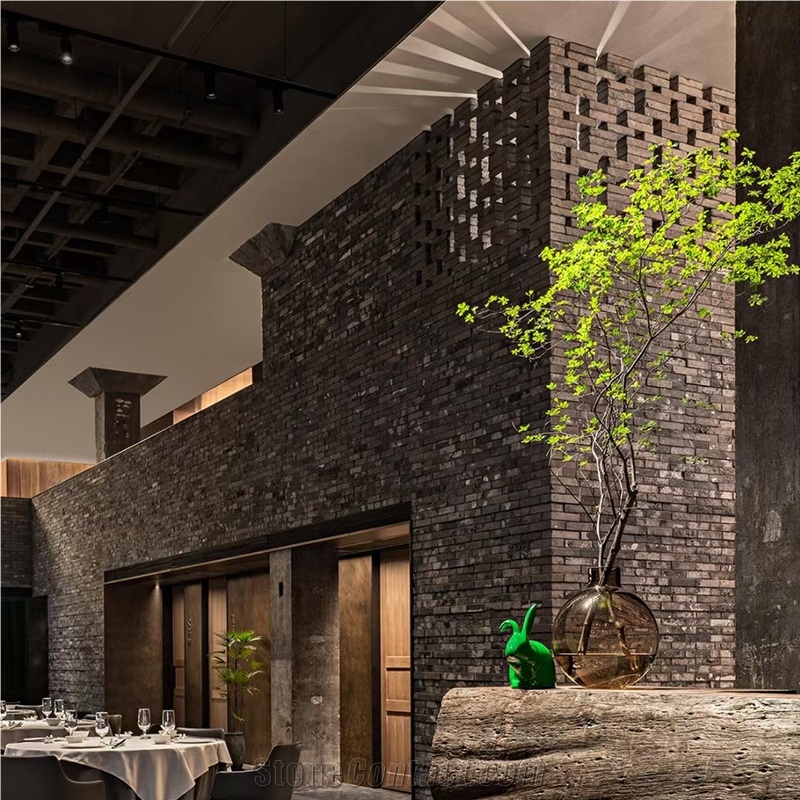 Exterior Wall Cladding Black Lava Stone Clading Basalt