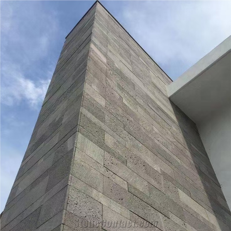 Exterior Wall Cladding Black Lava Stone Clading Basalt