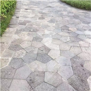 Handcut Poudre De Basalte Hexagon Stone Basalt