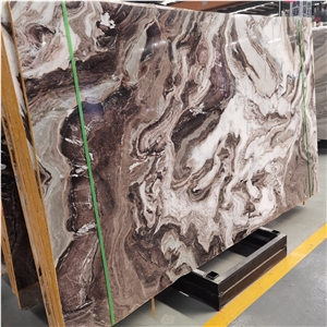 Louvre Milly Brown Marble Slab For Luxury Interior Design