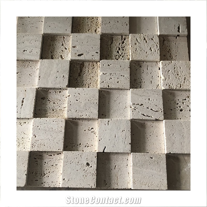 Natural Split Stone Travertine Marble Mosaic Wall Tile