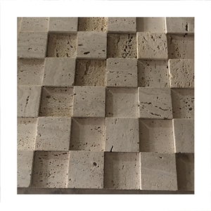 Natural Split Stone Travertine Marble Mosaic Wall Tile
