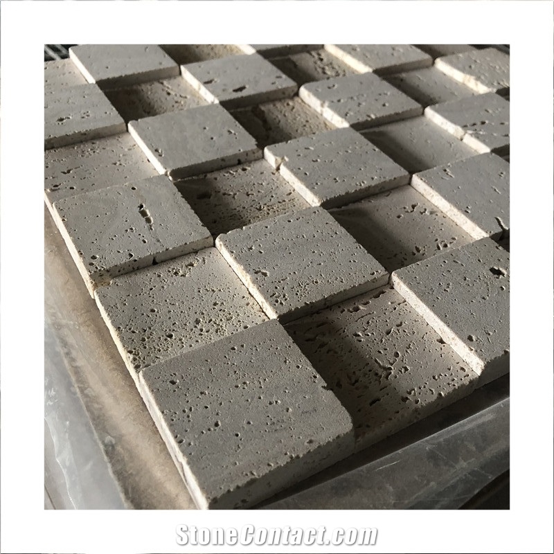 Natural Split Stone Travertine Marble Mosaic Wall Tile