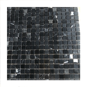 Nero Margiua Black Marble Mosaic Tile For Wall Design