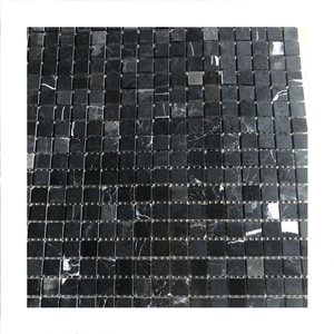 Nero Margiua Black Marble Mosaic Tile For Wall Design