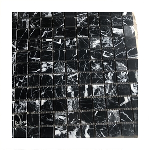 Nero Margiua Black Marble Mosaic Tile For Wall Design