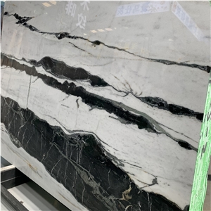 Panda White Marble Slabs For Flooring Tiles