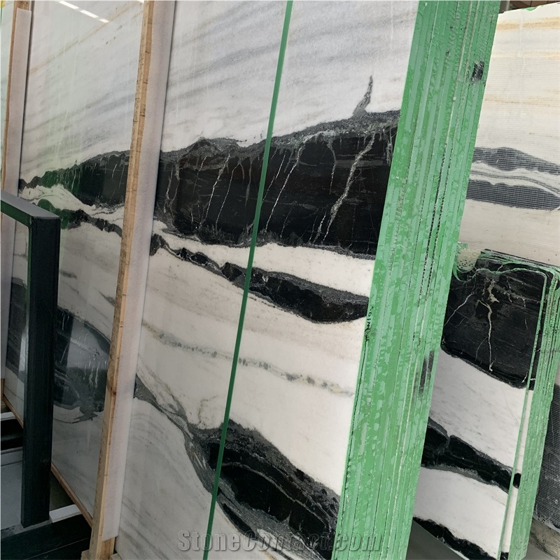 Panda White Marble Slabs For Flooring Tiles