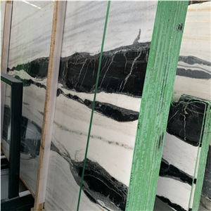 Panda White Marble Slabs For Flooring Tiles