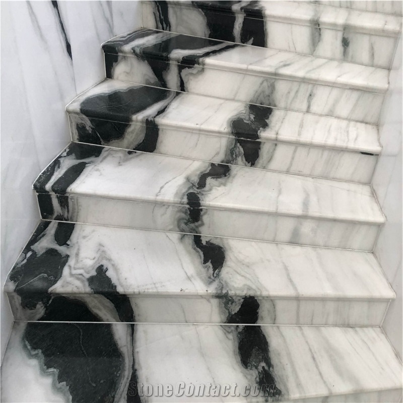 Panda White Marble Slabs For Flooring Tiles