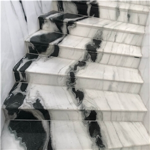 Panda White Marble Slabs For Flooring Tiles