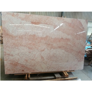 Red Cream Rosa Crema Pink Marble Slab For Bed Room