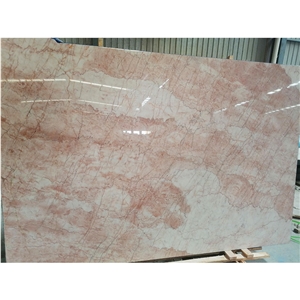 Red Cream Rosa Crema Pink Marble Slab For Bed Room