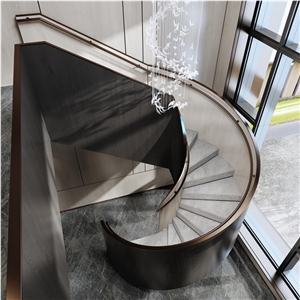 Stone Handrail Marble Stair Tread Tile Panda White