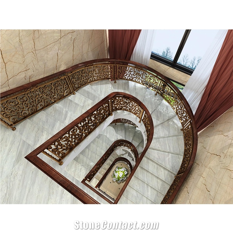 Stone Handrail Marble Stair Tread Tile Panda White