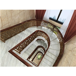 Stone Handrail Marble Stair Tread Tile Panda White