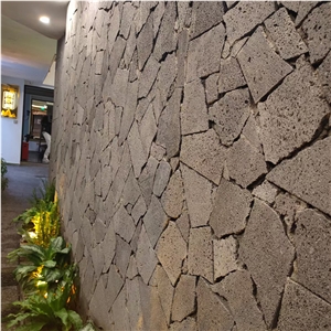 Wall Red And Black Lava Stone Cladding Mix Tile Basalt