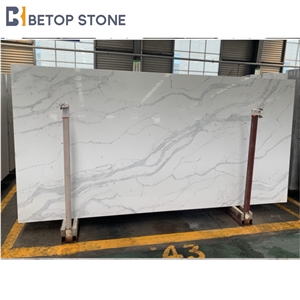 Artificial Slabs Calacatta Quartz Surface Like Marble Vein