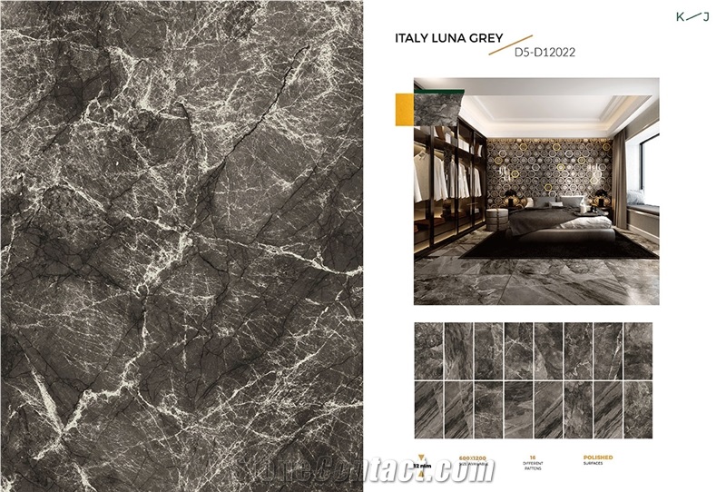 Grey Marble Looks Sintered Stone Slabs, Wall Panels