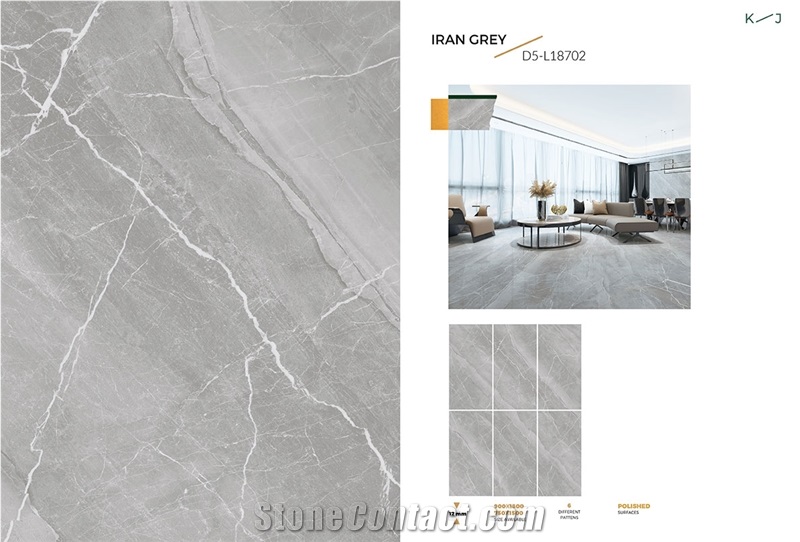 Grey Marble Looks Sintered Stone Slabs, Wall Panels