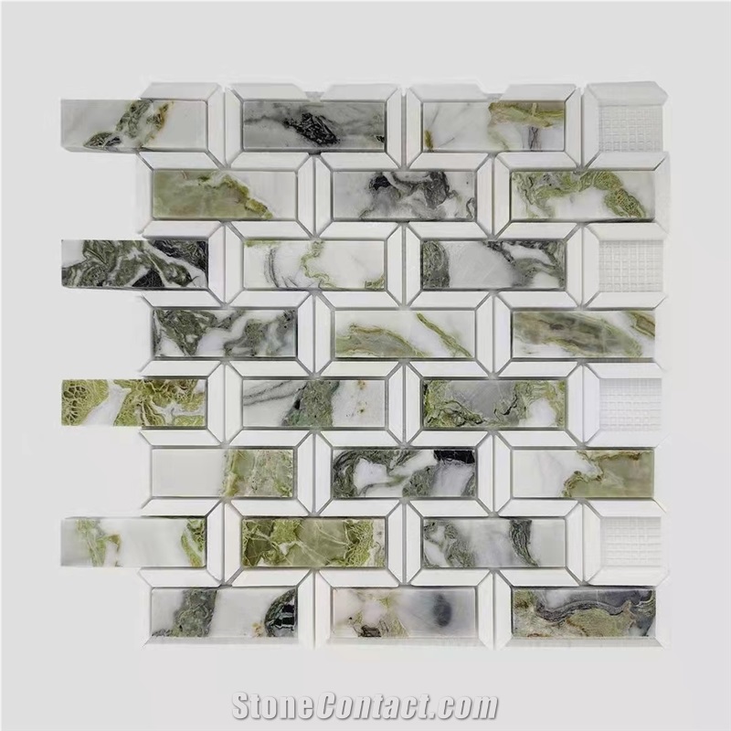 CHINA Primavera Marble Herringbone Mosaic Tile