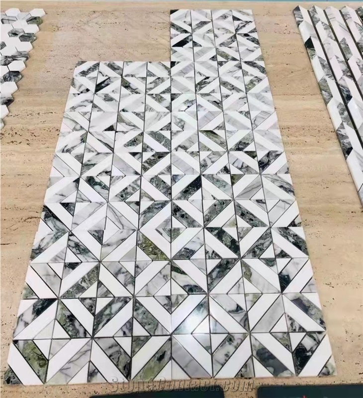 CHINA Primavera Marble Herringbone Mosaic Tile