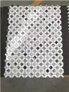 Cold Jade Green Marble Mosaic Sheet For Dinning Room
