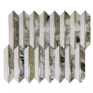 Cold Jade Green Marble Mosaic Sheet For Dinning Room