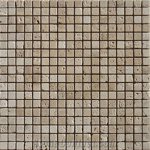 Light Beige Travertine Mosaic Tiles For Bathroom