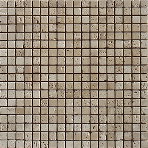 Light Beige Travertine Mosaic Tiles For Bathroom