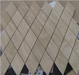Light Beige Travertine Mosaic Tiles For Bathroom